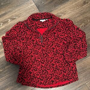 Red and Black Print Pullover Chico’s size large